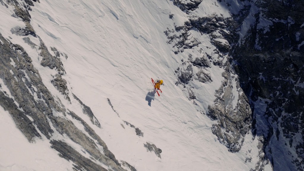 Jim Morrison skiing down the North Face of Everest, first human to do so